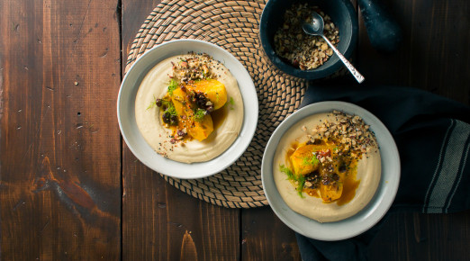 Braised Fennel with Saffron and Raisins over Hummus with Dukkah | Recipe from I Will Not Eat Oysters