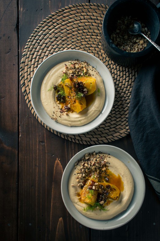 Braised Fennel with Saffron and Raisins over Hummus with Dukkah | Recipe from I Will Not Eat Oysters