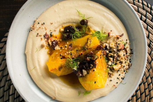 Braised Fennel with Saffron and Raisins over Hummus with Dukkah | Recipe from I Will Not Eat Oysters