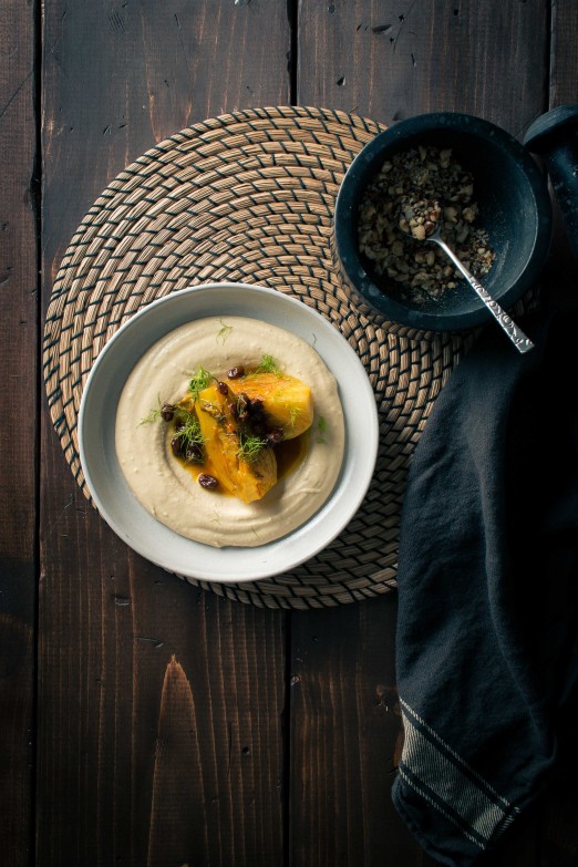 Braised Fennel with Saffron and Raisins over Hummus with Dukkah | Recipe from I Will Not Eat Oysters