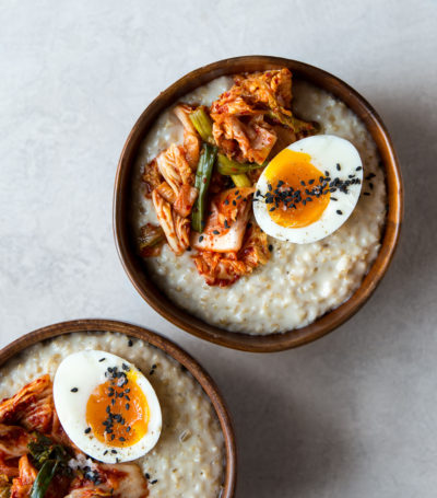 Oatmeal with Cheddar & Kimchi from "Food You Love But Different"