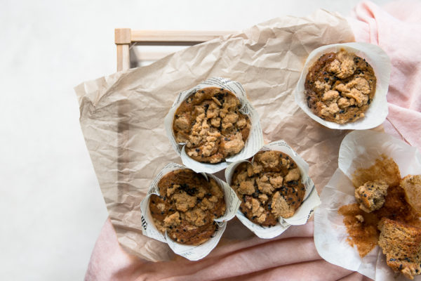 Banana Tahini Streusel Muffins | Recipe from Danielle at I Will Not Eat Oysters
