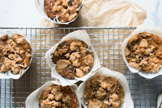 Banana Tahini Streusel Muffins | Recipe from Danielle at I Will Not Eat Oysters