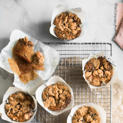 Banana Tahini Streusel Muffins | Recipe from Danielle at I Will Not Eat Oysters