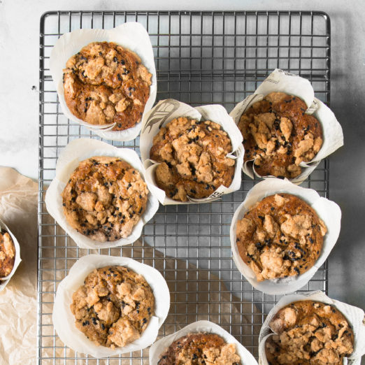 Banana Tahini Streusel Muffins a Recipe from Danielle at I Will Not Eat Oysters