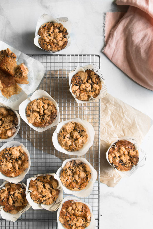 Banana Tahini Streusel Muffins | Recipe from Danielle at I Will Not Eat Oysters