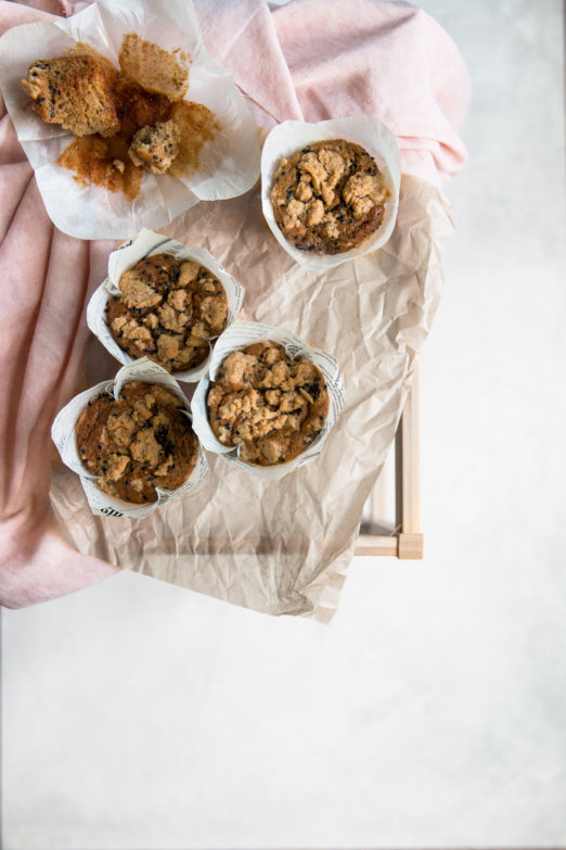 Banana Tahini Streusel Muffins | Recipe from Danielle at I Will Not Eat Oysters