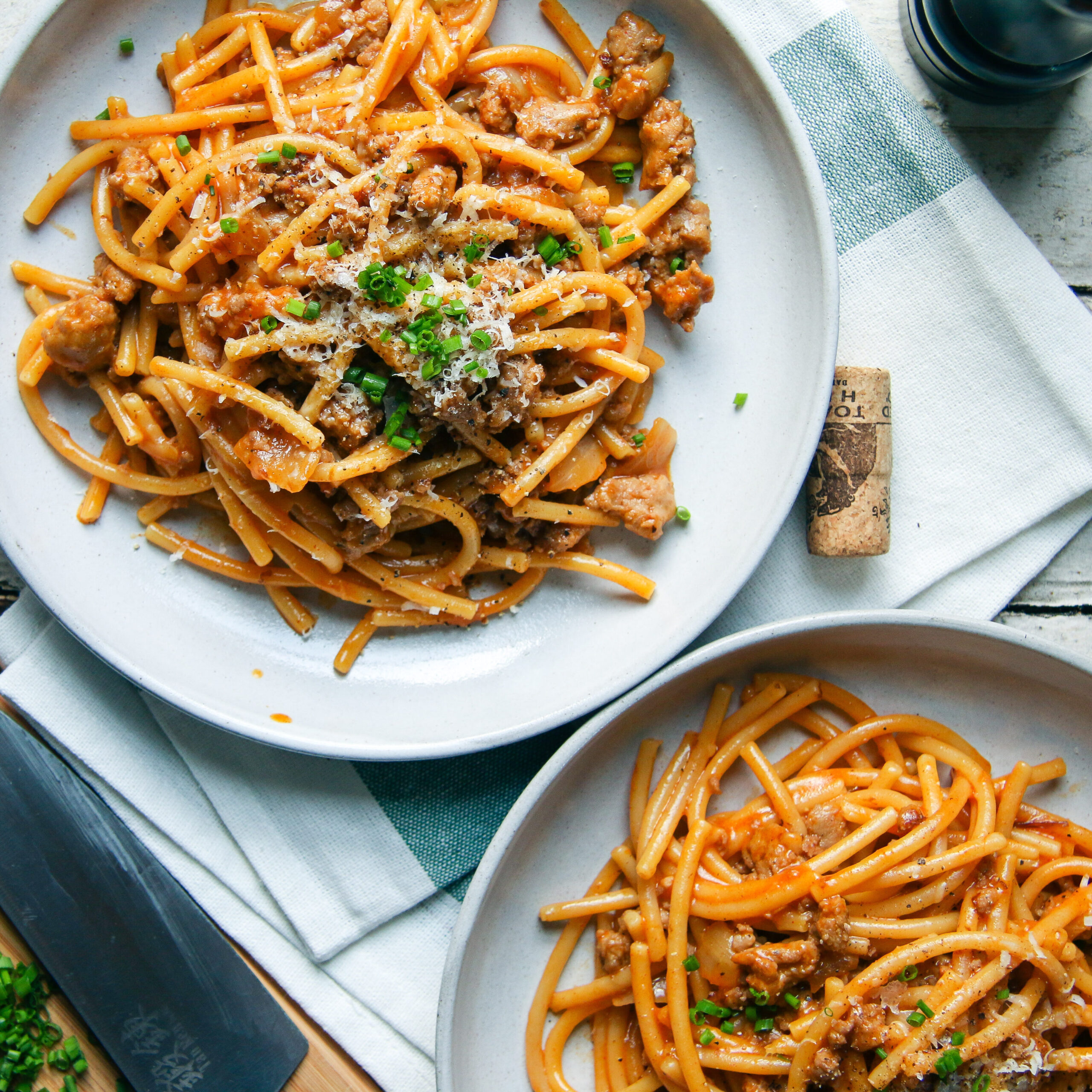 Paprika White Wine Bucatini with Italian Sausage | One Pot Pasta | I Will Not Eat Oysters