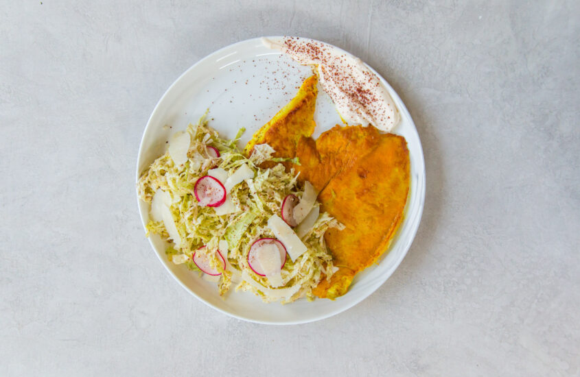 Turmeric Chicken with Shredded Sumac Slaw