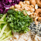 Brown Rice Salad with Tahini Soy Dressing