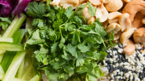 Brown Rice Salad with Tahini Soy Dressing