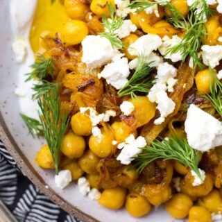 Sautéed Turmeric Chickpeas over Labne with Feta! RECIPE LINK IN PROFILE! Or check my Reels archive for the recipe too.
Quickly sautéed chickpeas spiced with turmeric and cumin seeds top a creamy labne and get a sprinkle of salty feta cheese for this super easy lunch, side dish or even dinner! 

#chickpeas #recipe #recipereels #recipevideo #video #reel #howto #dinner #vegetarian #weeknightdinner #weeknightmeals #recipeoftheday #recipeshare #allrecipes