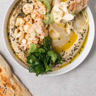 Aleppo Cauliflower Salad and Green Tahini over Hummus! RECIPE link in bio! I am still advocating for you to make hummus a meal and not a dip. In this new recipe series you'll find meal-worthy hummus dishes that will actually fill you up. #hummusfordinner

#hummus #hummusrecipe #vegan #veganrecipes #vegetarian #vegetarianrecipes #dinner #recipes #recipereels #recipe #video #foodvideo #recipevideo #hummusbowl #bowls